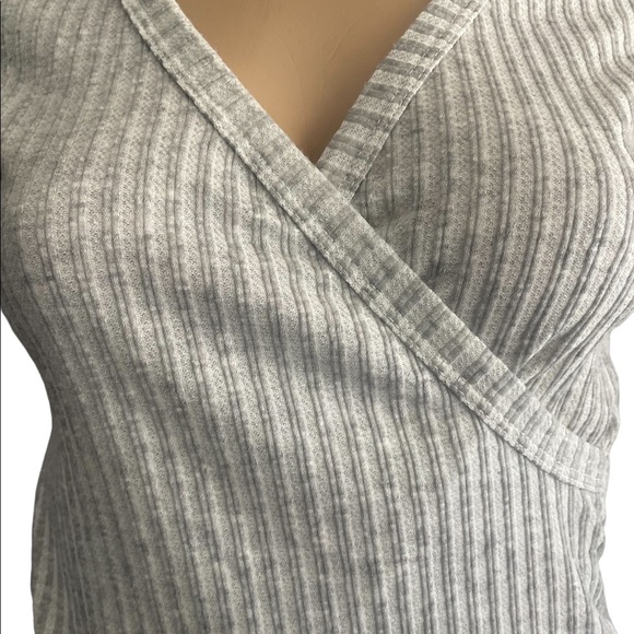 Blue Blush Gray Ribbed long sleeve mini body on dress size small - Picture 3 of 8